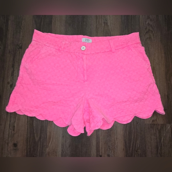 Crown & Ivy Pink Size 10 Scalloped Shelby Shorts - Picture 2 of 6